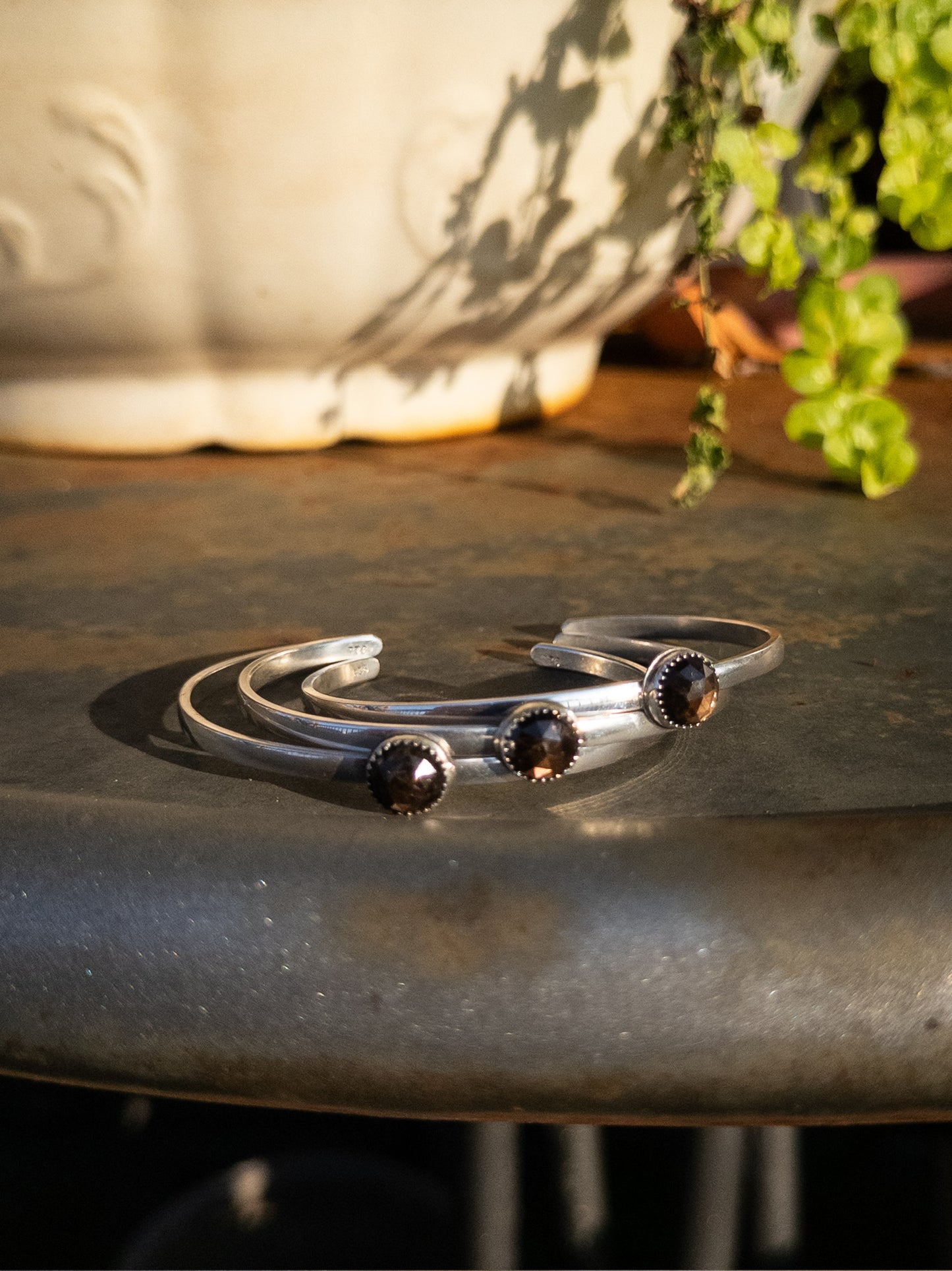 Chocolate sapphire cuff