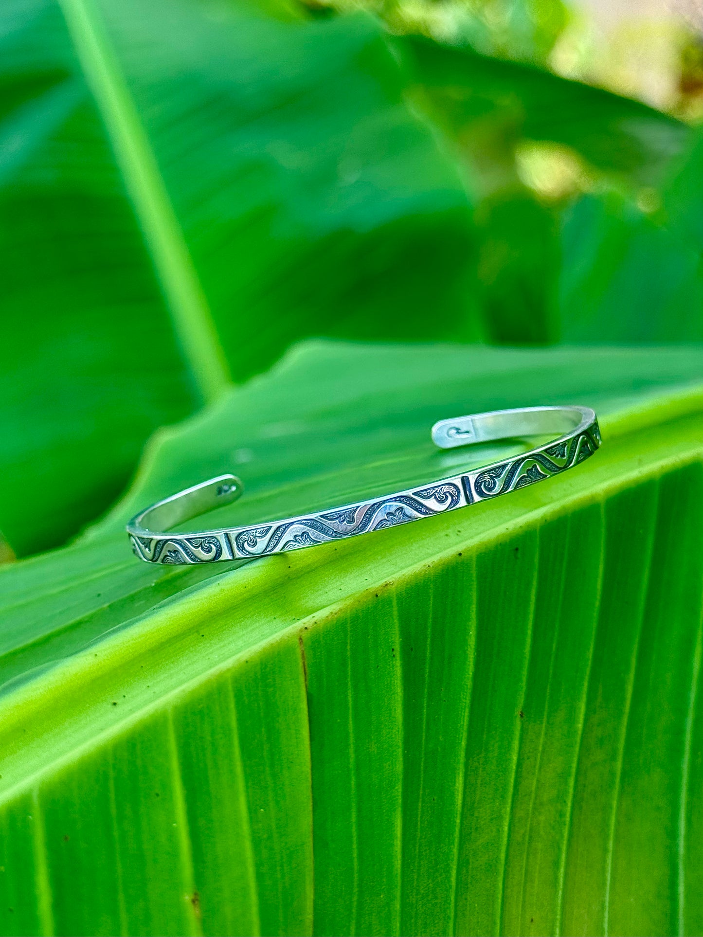 Scrollwork Silver Cuff