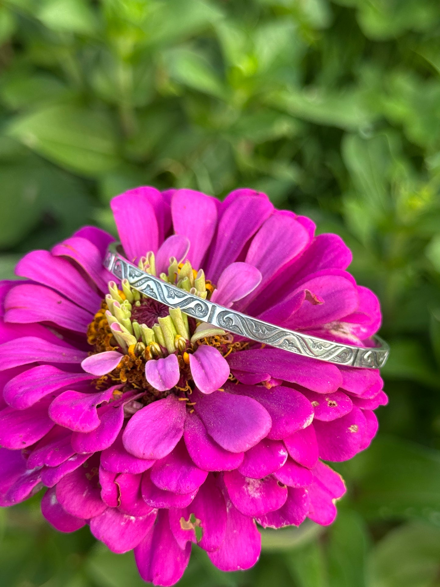 Scrollwork Silver Cuff