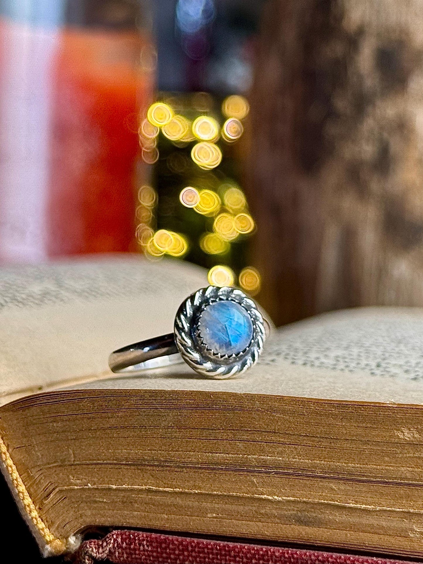Moonstone Ring, Size 8 Ring, Sterling Moonstone Ring, Moon Ring, Moonstone, Sterling Silver Ring, Handmade Ring, Size 8 Moonstone, Blue Ring
