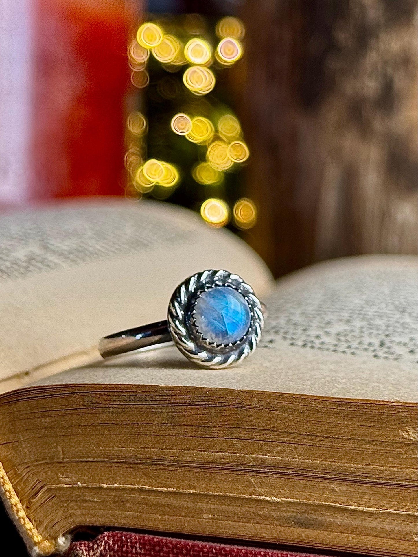 Moonstone Ring, Size 8 Ring, Sterling Moonstone Ring, Moon Ring, Moonstone, Sterling Silver Ring, Handmade Ring, Size 8 Moonstone, Blue Ring