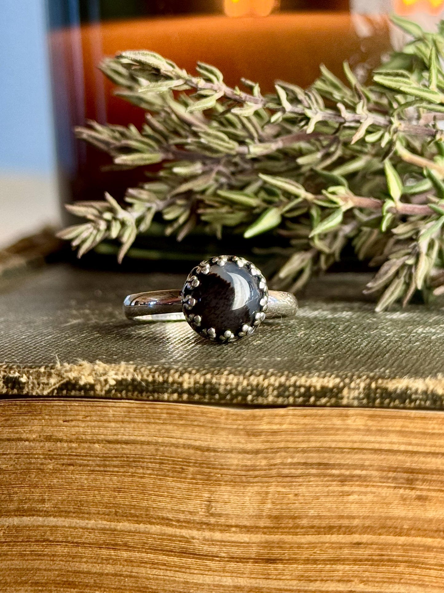 Montana Agate, Size 7 Ring, Montana Agate Ring, Sterling Silver Ring, Agate Ring, Kentucky Artist, Handmade Ring, Montana Agate Jewelry