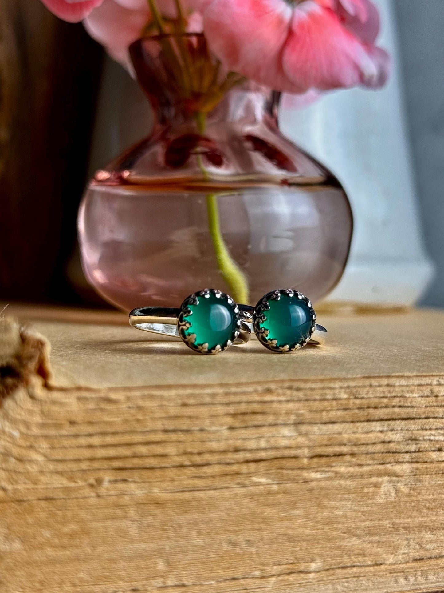 Green Chalcedony Ring, Green Stone Jewelry, Green Ring, Green Facet Ring, Sterling Silver Jewelry, Handmade Ring, Green Gem, Gemmy Ring,