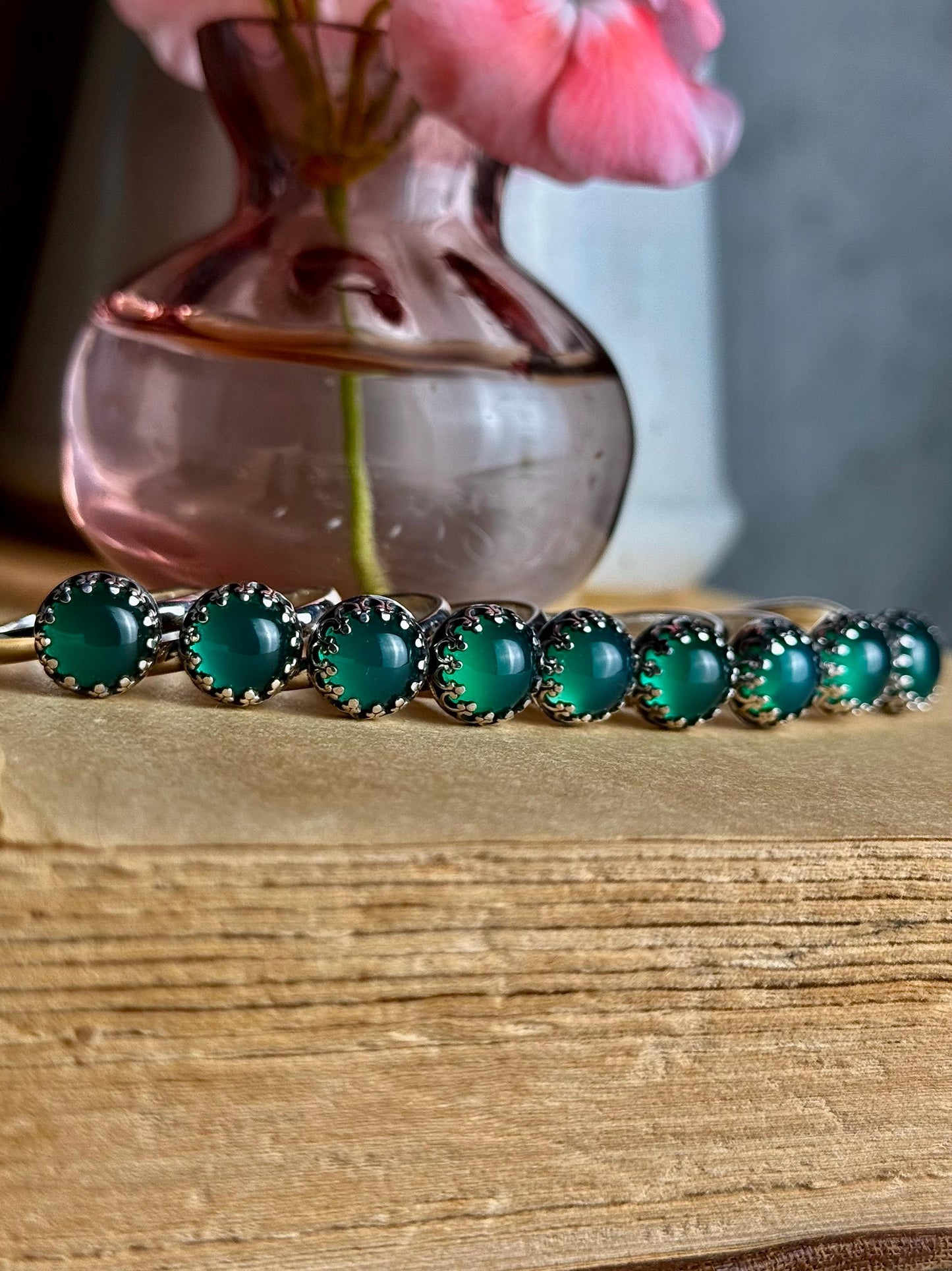 Green Chalcedony Ring, Green Stone Jewelry, Green Ring, Green Facet Ring, Sterling Silver Jewelry, Handmade Ring, Green Gem, Gemmy Ring,