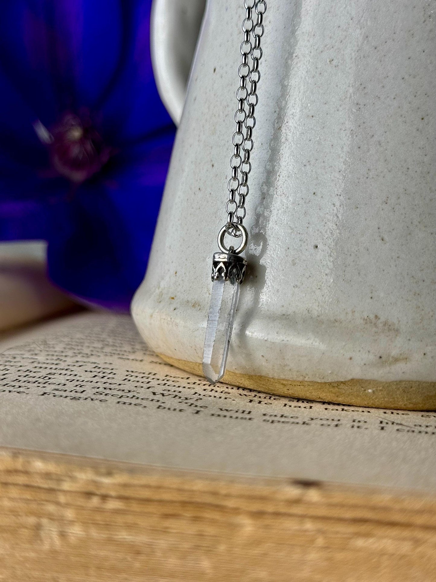 Quartz Necklace, Quartz Point Necklace, Silver Handmade Necklace, Crystal, Crystal Necklace, Quartz Jewelry, Talisman, Crystal Jewelry