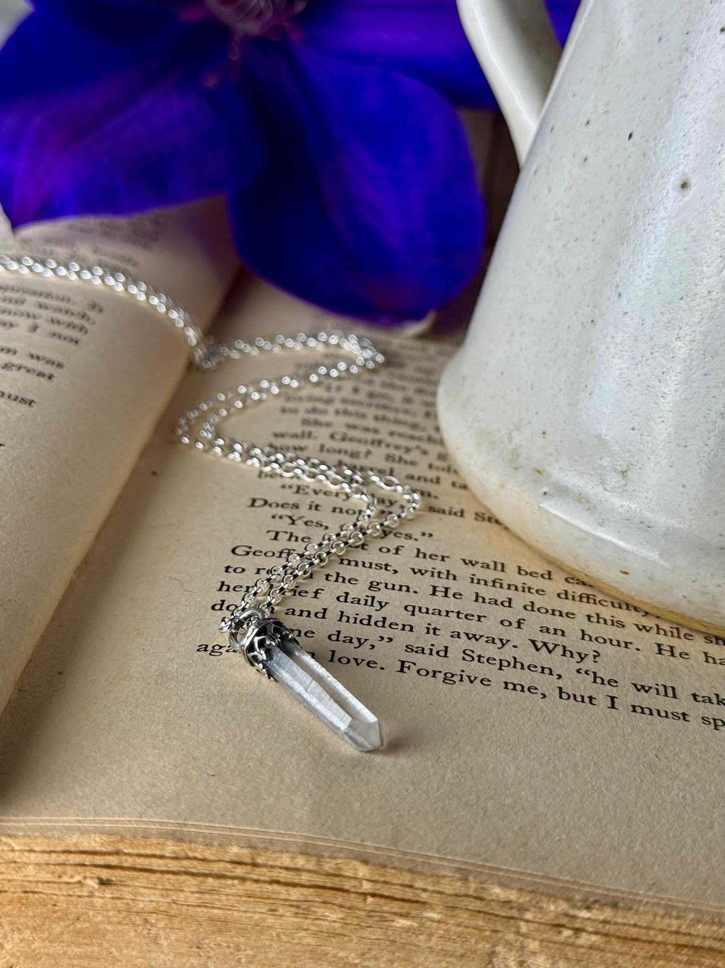 Quartz Necklace, Quartz Point Necklace, Silver Handmade Necklace, Crystal, Crystal Necklace, Quartz Jewelry, Talisman, Crystal Jewelry