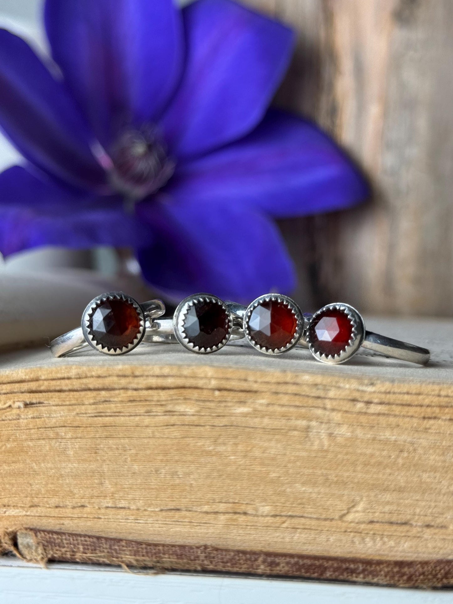 Hessonite Garnet Ring, Garnet Jewelry, Faceted Ring, Facet Ring, Sterling Silver Jewelry, Handmade Ring, Garnet Ring, Gemmy Ring, Garnet