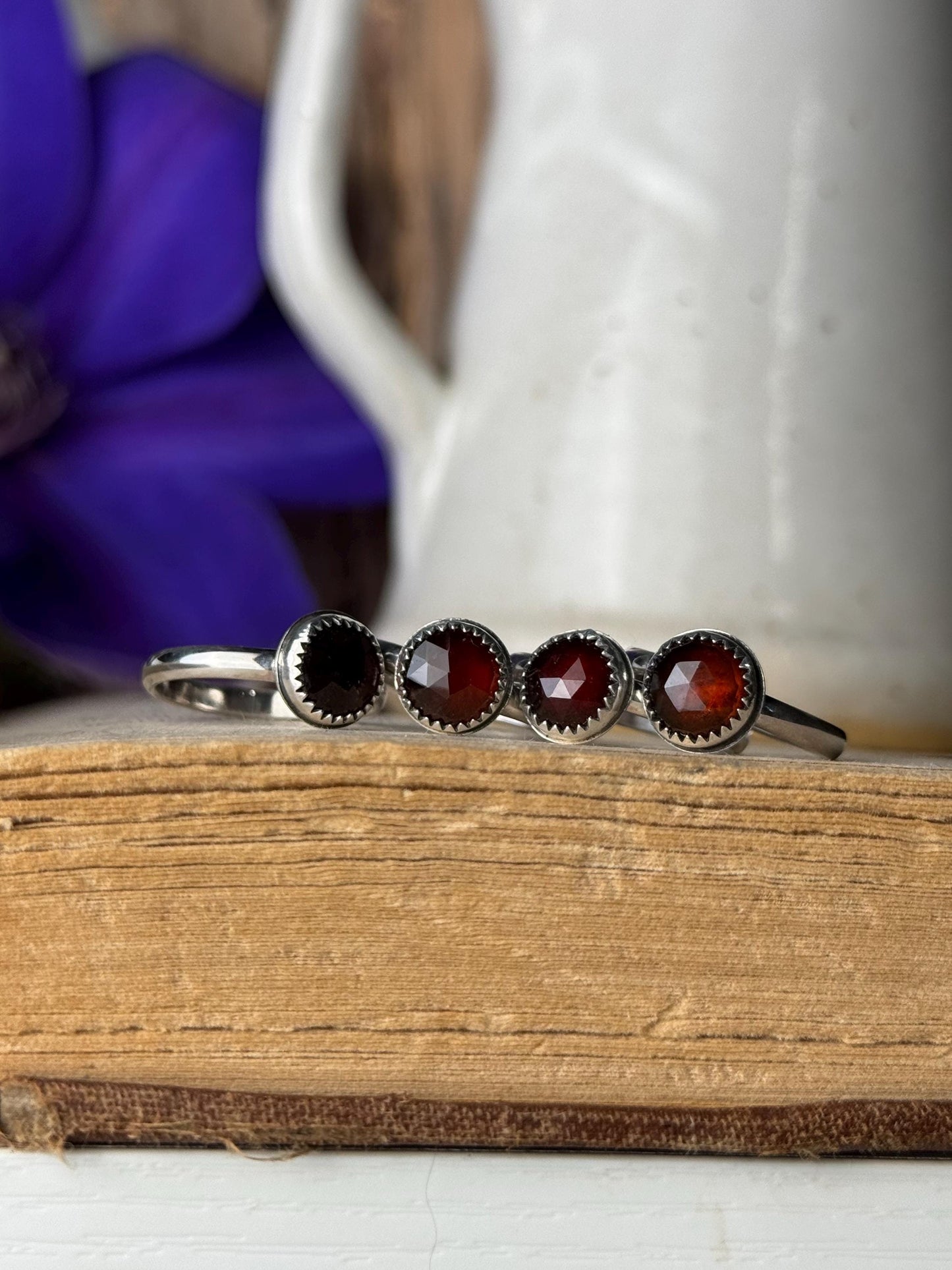 Hessonite Garnet Ring, Garnet Jewelry, Faceted Ring, Facet Ring, Sterling Silver Jewelry, Handmade Ring, Garnet Ring, Gemmy Ring, Garnet