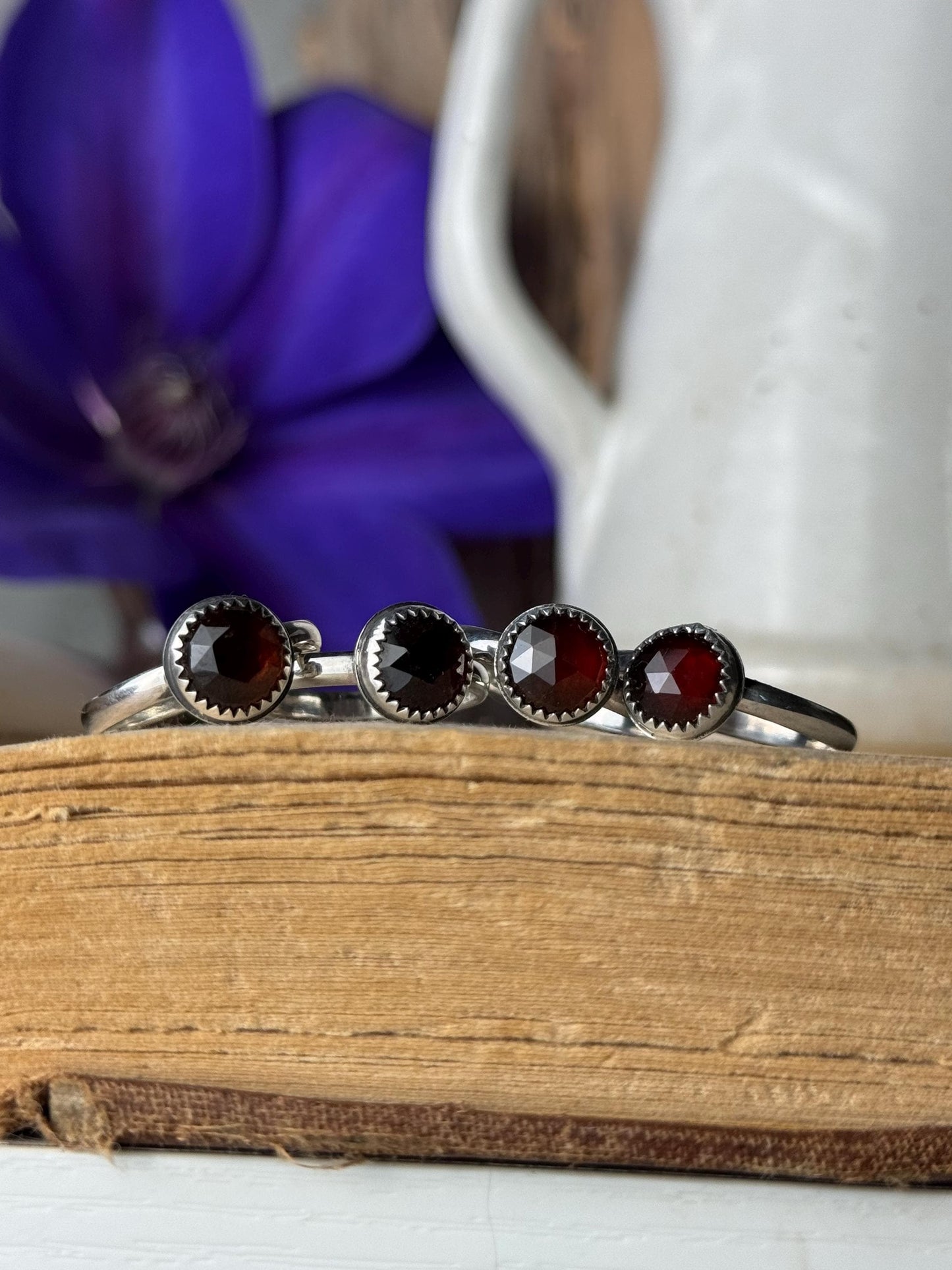 Hessonite Garnet Ring, Garnet Jewelry, Faceted Ring, Facet Ring, Sterling Silver Jewelry, Handmade Ring, Garnet Ring, Gemmy Ring, Garnet