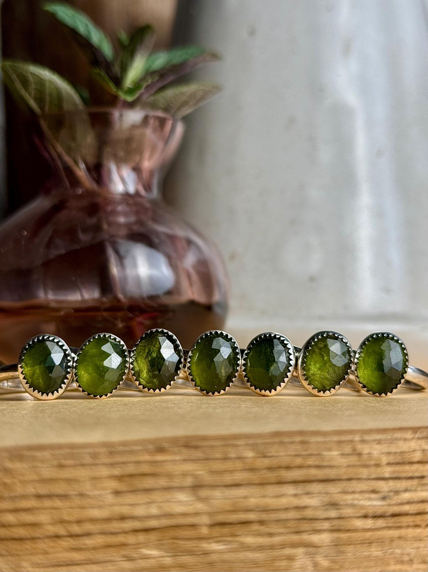 Vesuvianite Ring, Green Jewelry, Green Faceted Ring, Green Facet Ring, Sterling Silver Jewelry, Handmade Ring, Vesonite, Gemmy Ring,