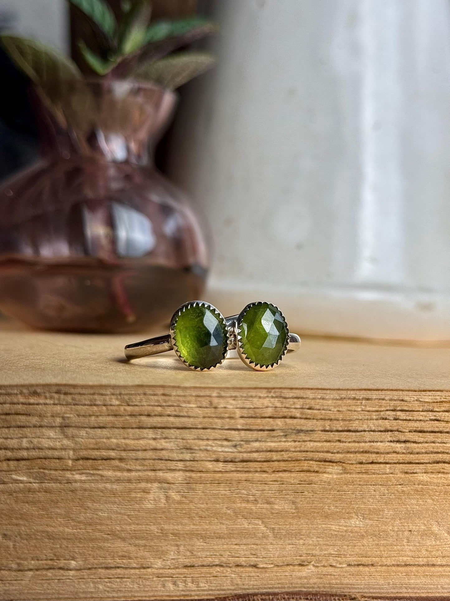 Vesuvianite Ring, Green Jewelry, Green Faceted Ring, Green Facet Ring, Sterling Silver Jewelry, Handmade Ring, Vesonite, Gemmy Ring,