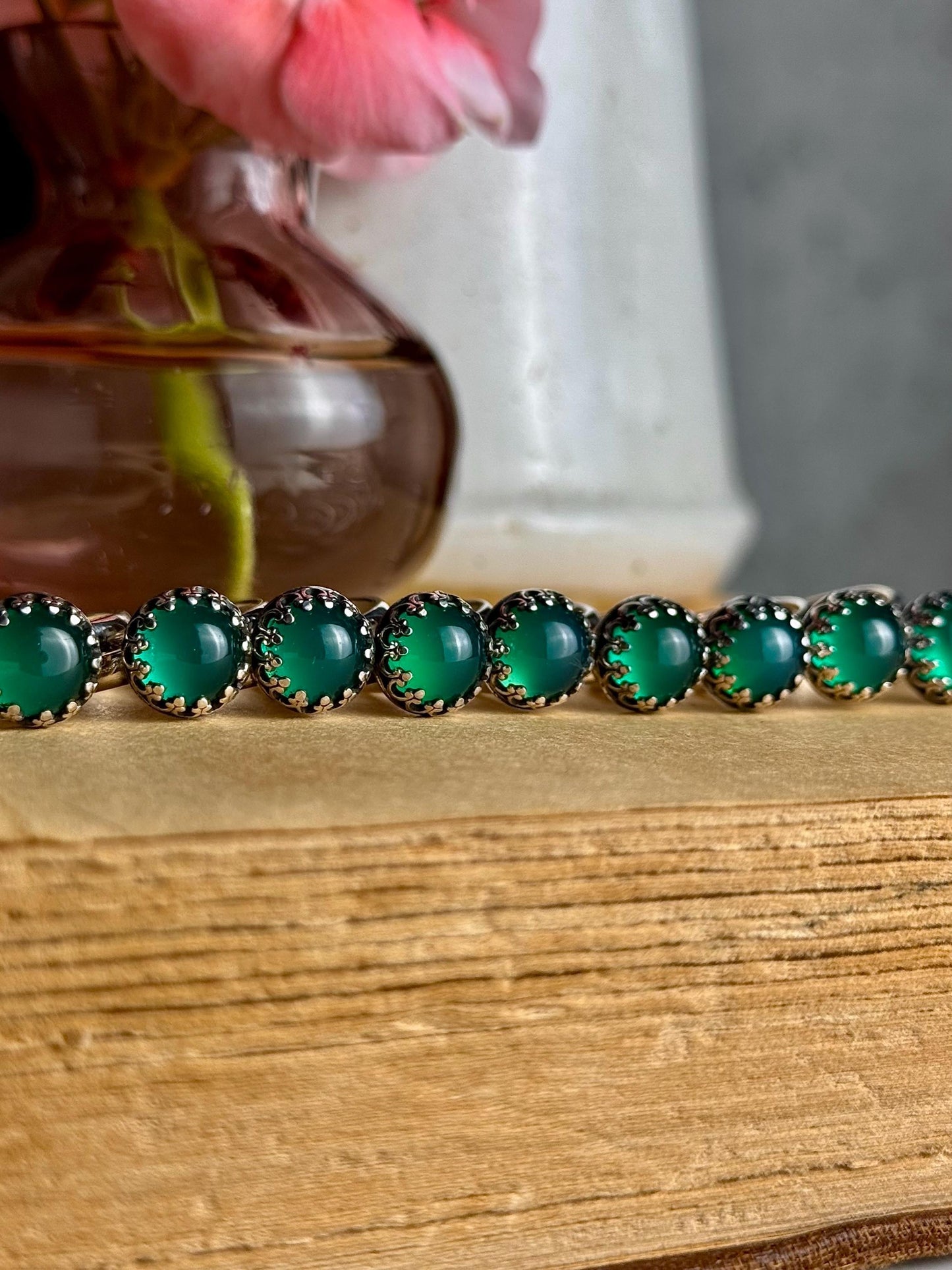 Green Chalcedony Ring, Green Stone Jewelry, Green Ring, Green Facet Ring, Sterling Silver Jewelry, Handmade Ring, Green Gem, Gemmy Ring,