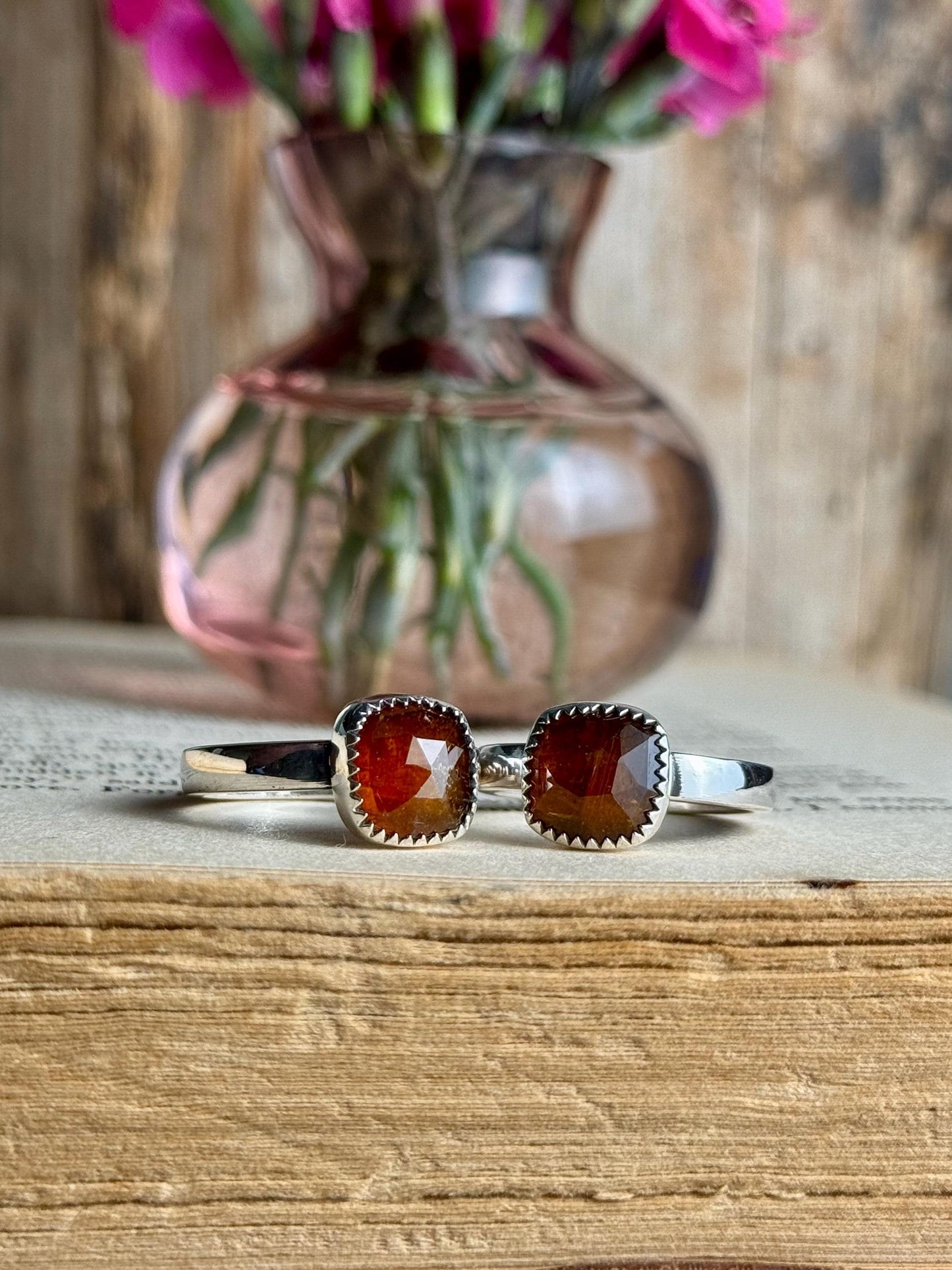 Orange Kyanite Ring, Kyanite Jewelry, Stone Ring, Faceted Ring, Sterling Silver Jewelry, Handmade Ring, Kyanite, Colorful Ring, Flashy Ring