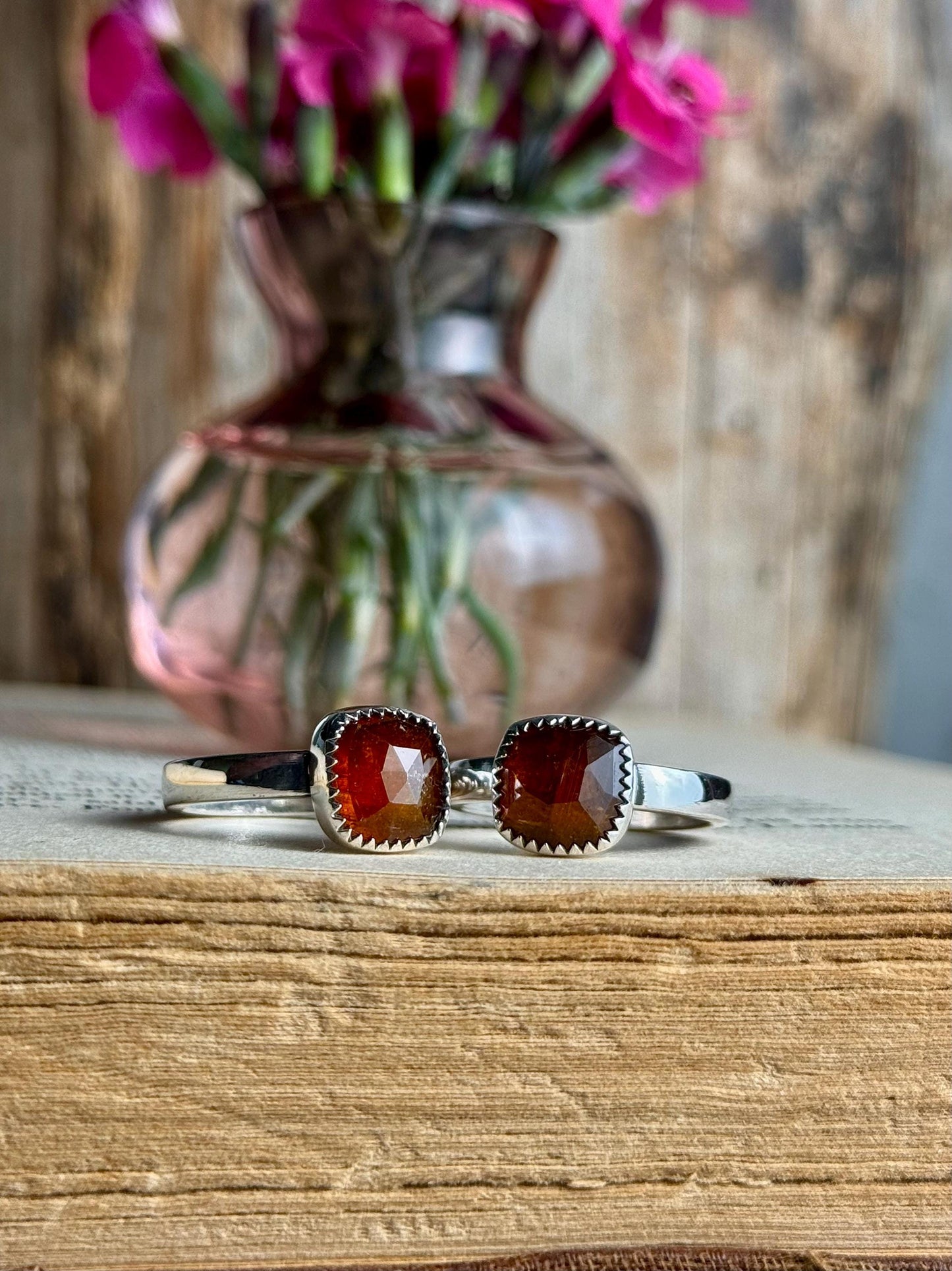 Orange Kyanite Ring, Kyanite Jewelry, Stone Ring, Faceted Ring, Sterling Silver Jewelry, Handmade Ring, Kyanite, Colorful Ring, Flashy Ring