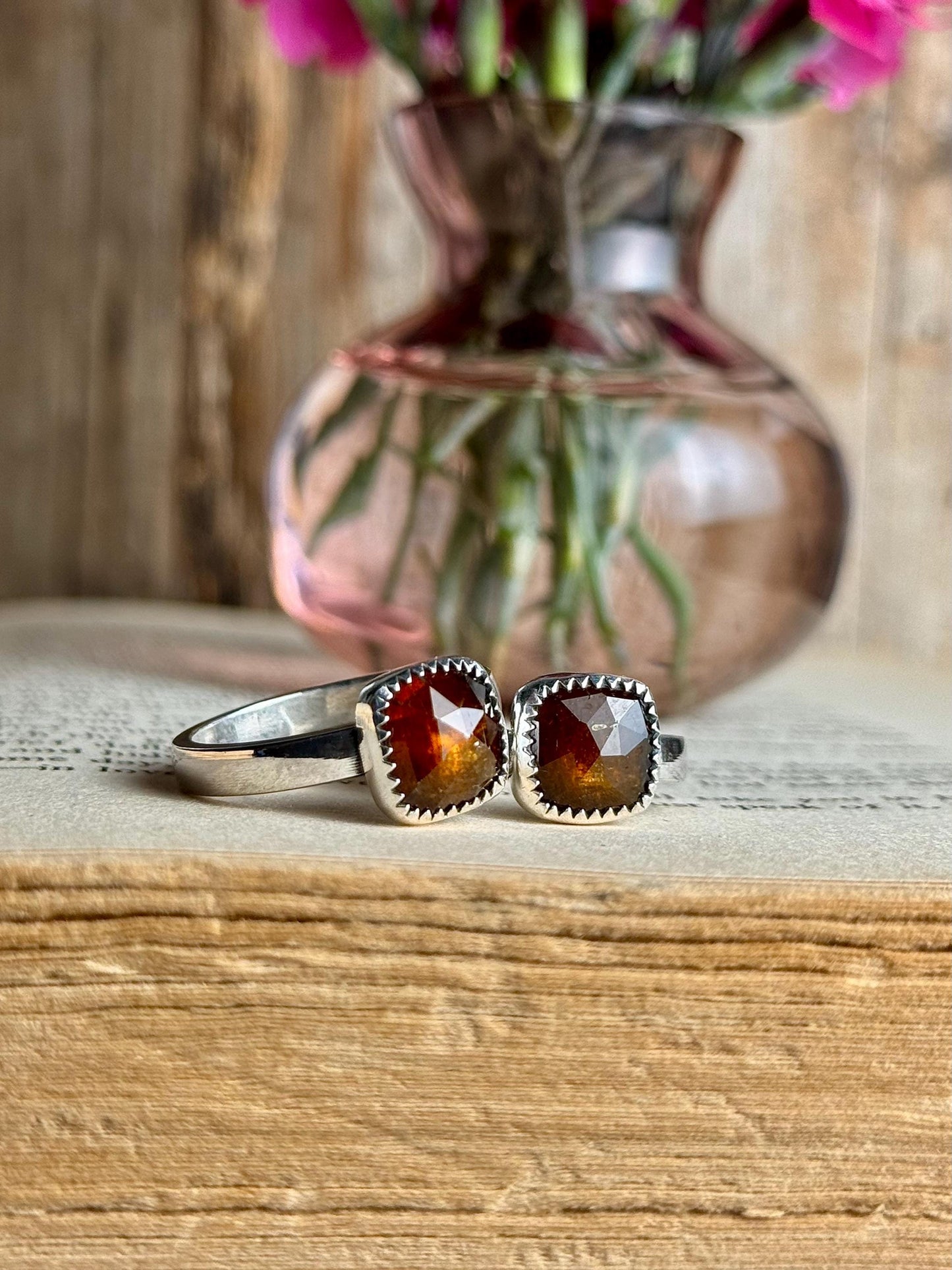 Orange Kyanite Ring, Kyanite Jewelry, Stone Ring, Faceted Ring, Sterling Silver Jewelry, Handmade Ring, Kyanite, Colorful Ring, Flashy Ring