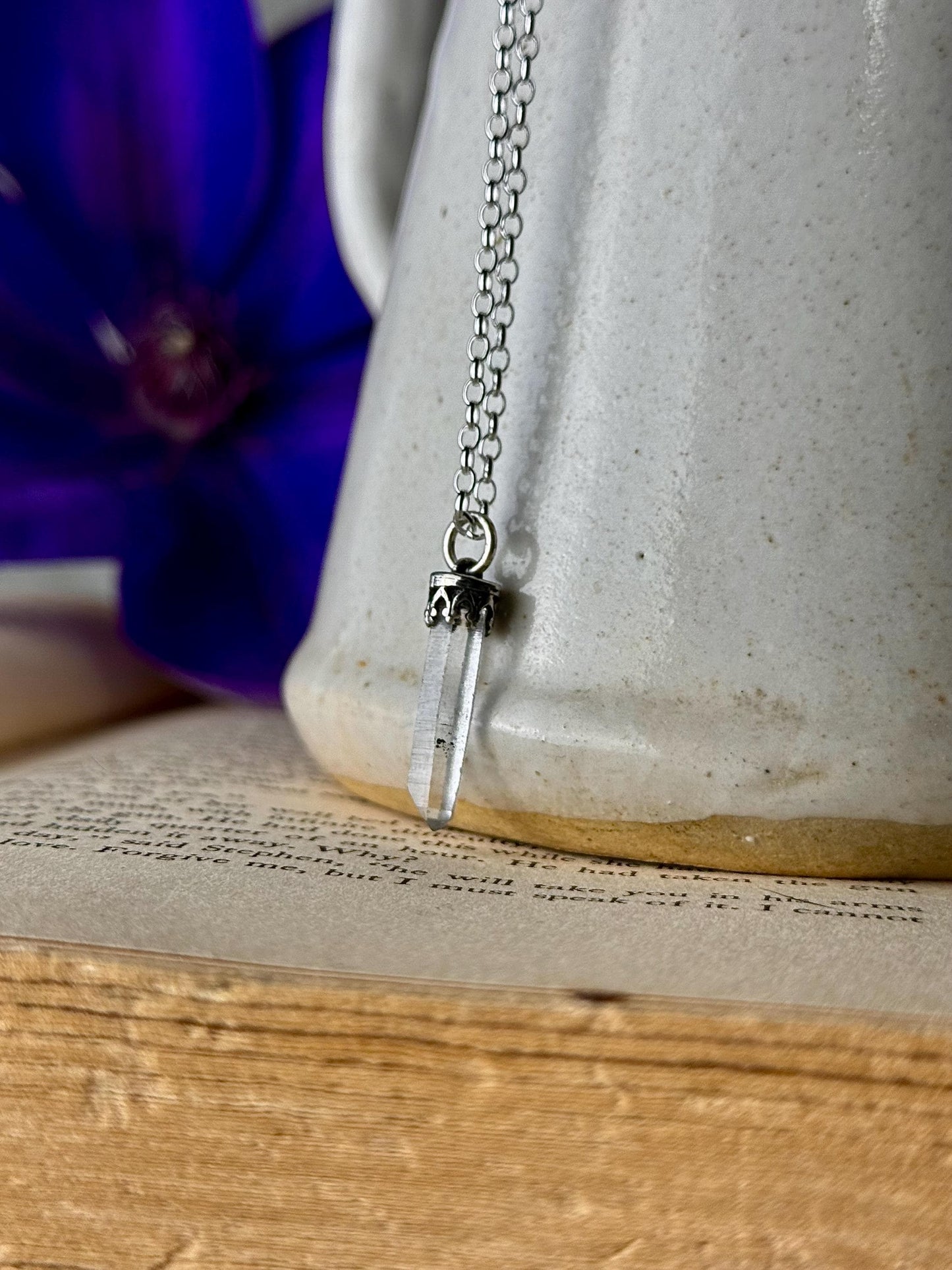 Quartz Necklace, Quartz Point Necklace, Silver Handmade Necklace, Crystal, Crystal Necklace, Quartz Jewelry, Talisman, Crystal Jewelry