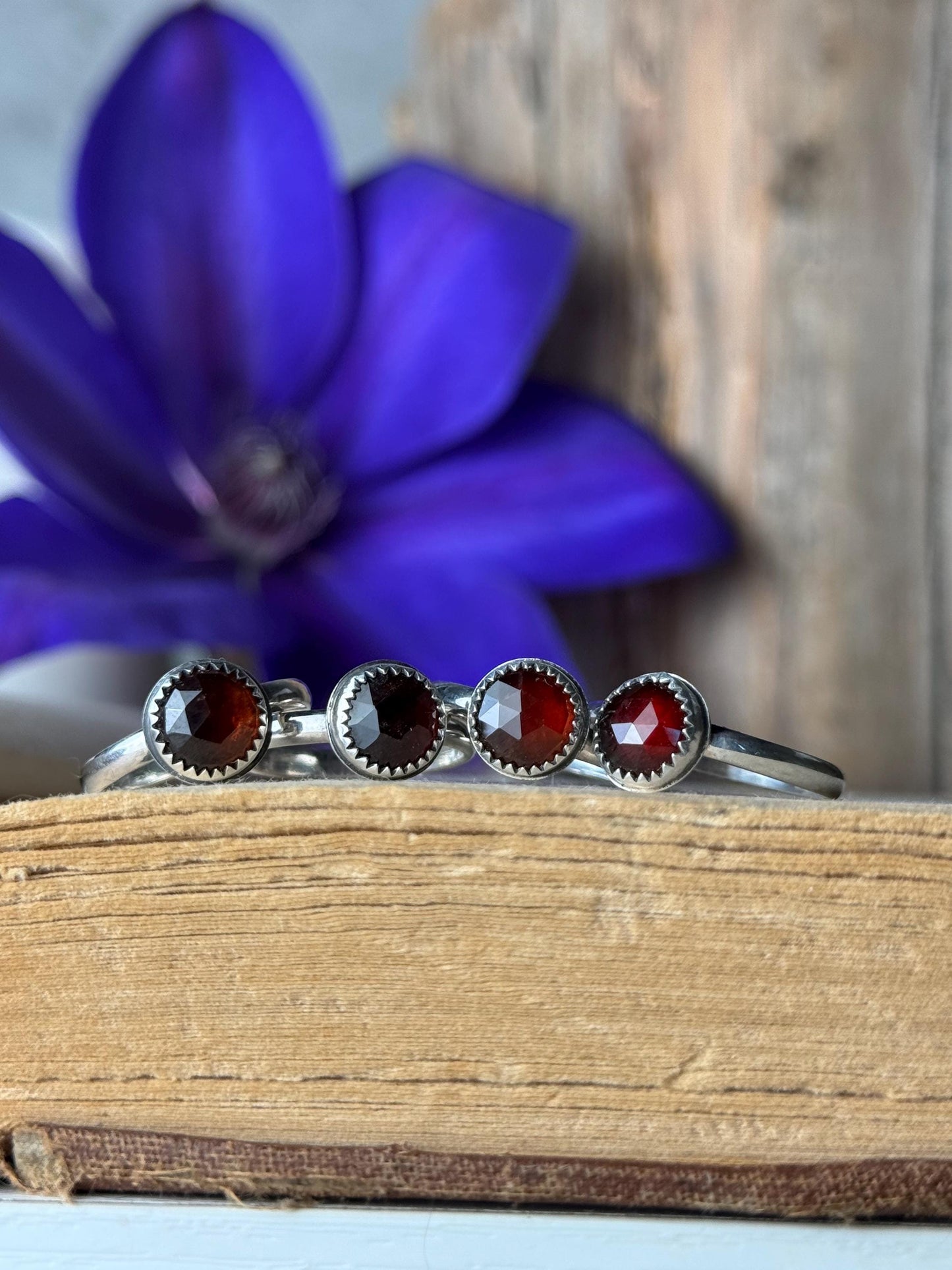 Hessonite Garnet Ring, Garnet Jewelry, Faceted Ring, Facet Ring, Sterling Silver Jewelry, Handmade Ring, Garnet Ring, Gemmy Ring, Garnet