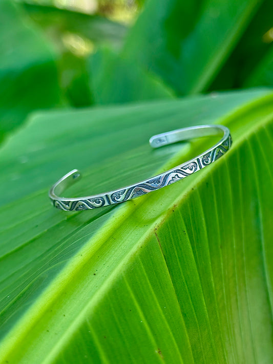 Scrollwork Silver Cuff