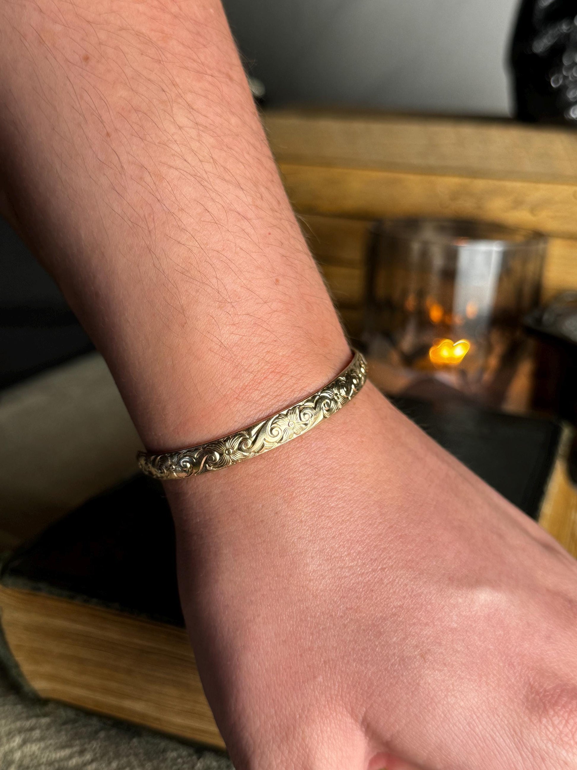 Gold or Silver Filigree Cuff Bracelet