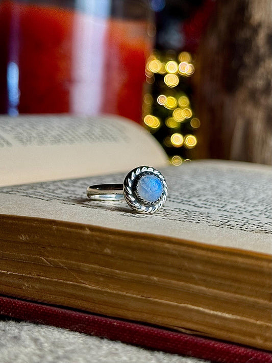 Moonstone Ring, Size 7.5 Ring, Sterling Moonstone Ring, Moon Ring, Moonstone, Sterling Silver Ring, Handmade Ring, Size 7.5 Moonstone, Ring