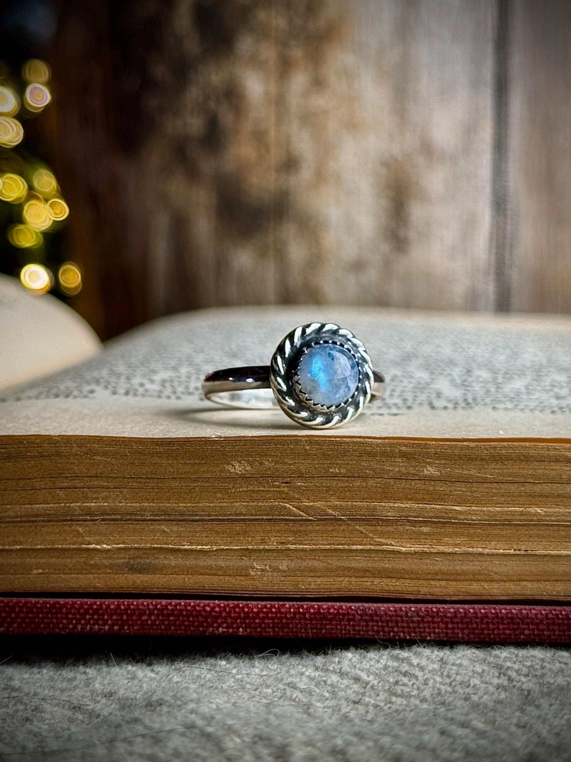 Moonstone Ring, Size 8 Ring, Sterling Moonstone Ring, Moon Ring, Moonstone, Sterling Silver Ring, Handmade Ring, Size 8 Moonstone, Blue Ring