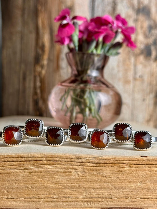 Orange Kyanite Ring, Kyanite Jewelry, Stone Ring, Faceted Ring, Sterling Silver Jewelry, Handmade Ring, Kyanite, Colorful Ring, Flashy Ring