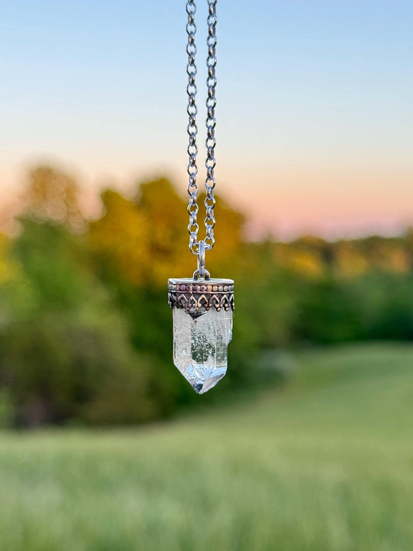 Quartz Necklace, Quartz Point Necklace, Silver Handmade Necklace, Crystal, Crystal Necklace, Quartz Jewelry, Talisman, Crystal Jewelry