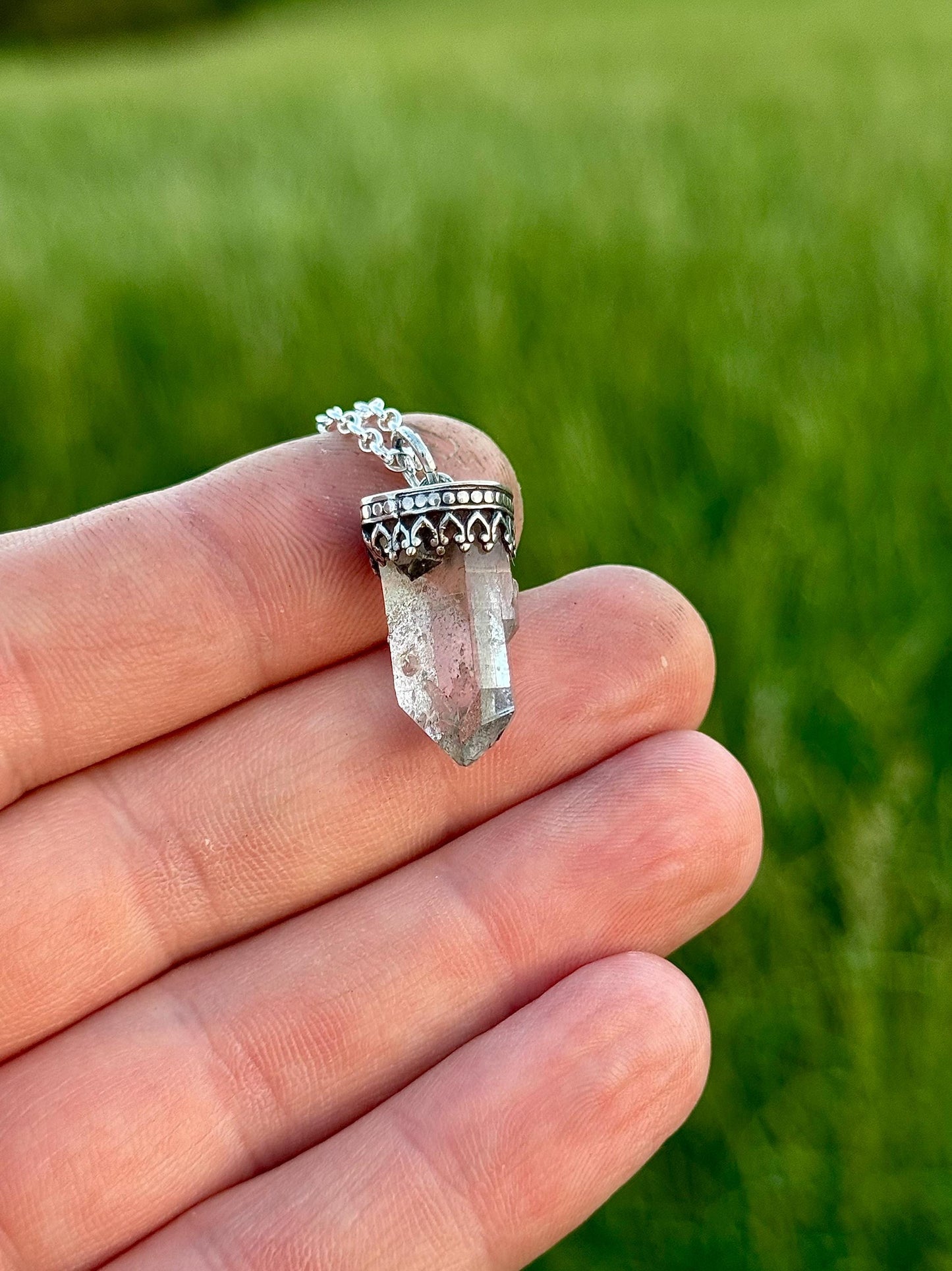 Quartz Necklace, Quartz Point Necklace, Silver Handmade Necklace, Crystal, Crystal Necklace, Quartz Jewelry, Talisman, Crystal Jewelry